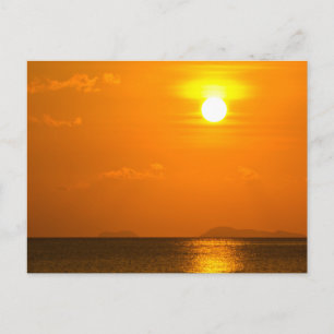 Vintage Beautiful Island Beach Sunset Postcard