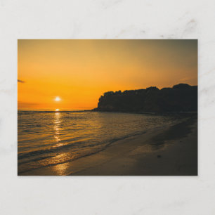 Vintage Beautiful Island Beach Sunset Postcard