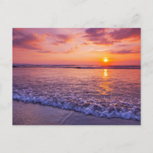 Vintage Beautiful Island Beach Sunset Postcard