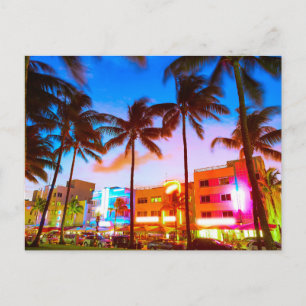 Vintage Beautiful Island Beach Sunset Postcard