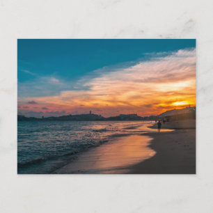 Vintage Beautiful Island Beach Sunset Postcard