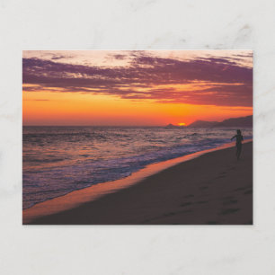 Vintage Beautiful Island Beach Sunset Postcard