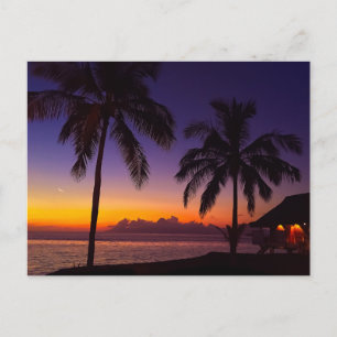 Vintage Beautiful Island Beach Sunset Postcard