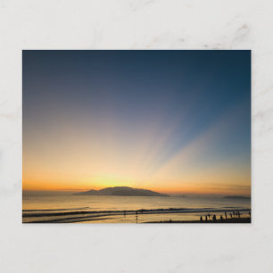 Vintage Beautiful Island Beach Sunset Postcard
