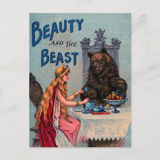Vintage Beauty and the Beast Postcard (Front)