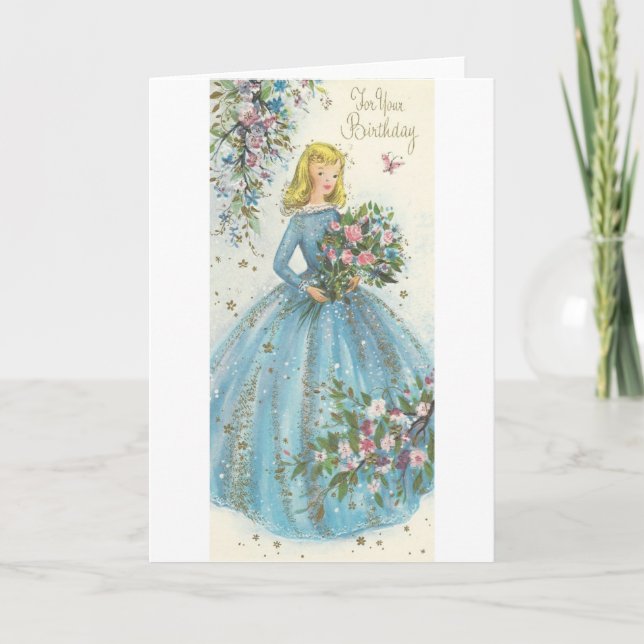 Vintage Beauty Birthday Card (Front)