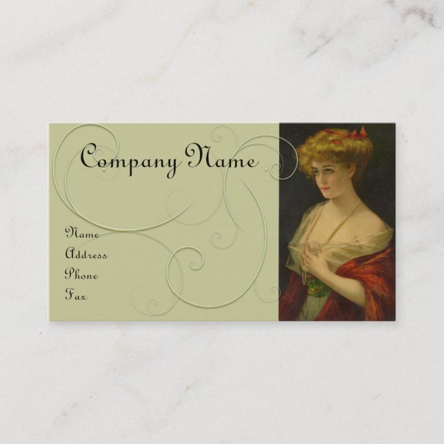 Vintage Beauty Business Cards (Front)