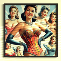 Vintage Beauty Corset Girl