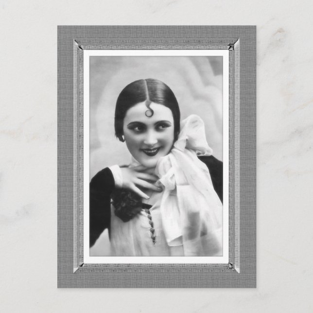 Vintage Beauty - Flirty - in black & white Postcard (Front)