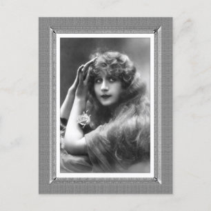 Vintage Beauty - Insecurity - in black & white Postcard