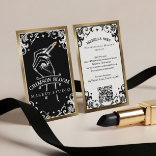 Vintage Beauty Makeup Artist Black Luxury Lipstick Business Card