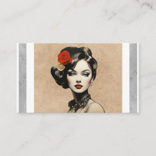 Vintage Beauty Parlour Hairstylist Salon Cosmetics Business Card