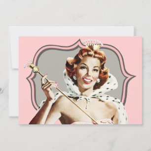 Vintage Beauty Queen Birthday Invitation