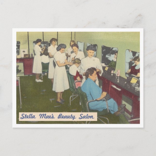 Vintage Beauty Salon 1940s Postcard (Front)