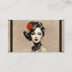 Vintage Beauty Salon Hairstylist Parlour Cosmetics Business Card
