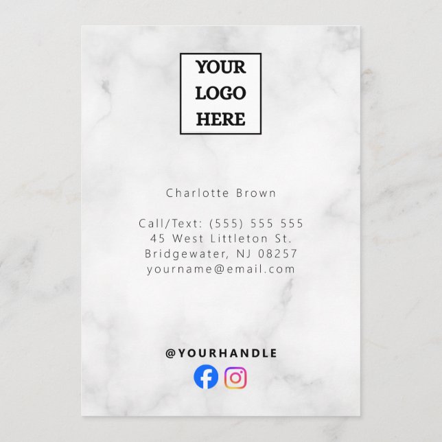 Vintage Beauty Salon Price List Menu (Back)