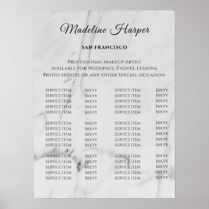 Vintage Beauty Salon Price List Poster