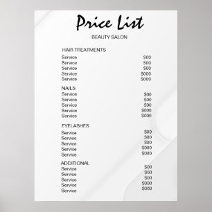 Vintage Beauty Salon Price List Poster