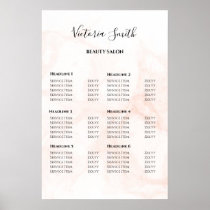 Vintage Beauty Salon Price List Poster