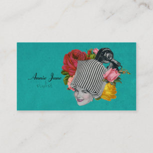 Vintage Beauty Shop Shabby Roses Stylist Card