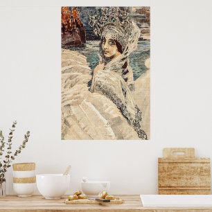 Vintage Beauty Swan Princess Vrubel Painting Poster