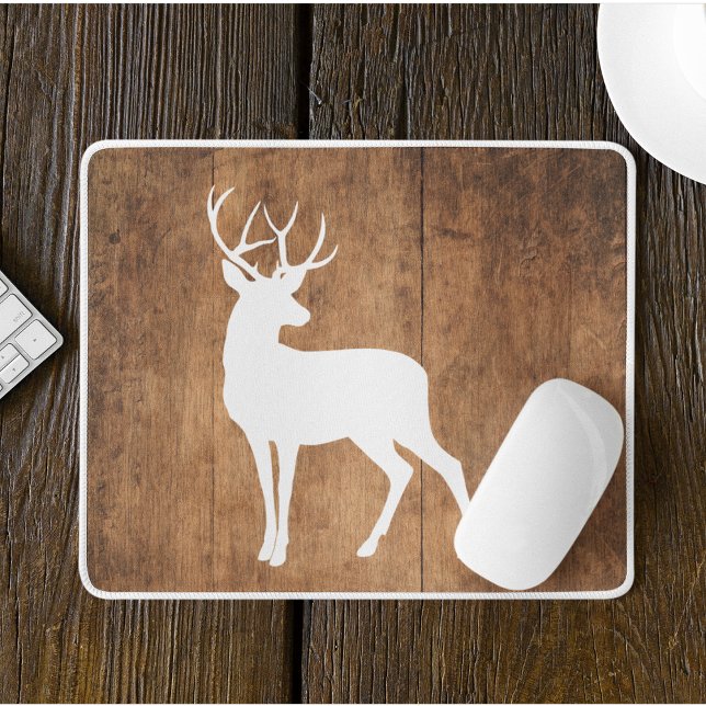 Vintage Beauty Wood & Deer Mouse Pad (Creator Uploaded)