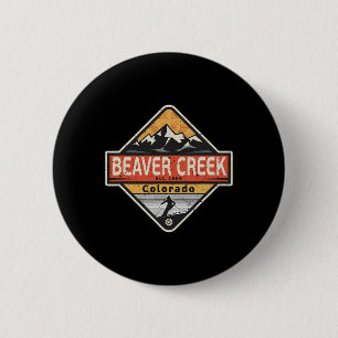 Vintage Beaver Creek Colorado Snow Mountain Skiing 6 Cm Round Badge