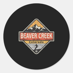 Vintage Beaver Creek Colorado Snow Mountain Skiing Classic Round Sticker