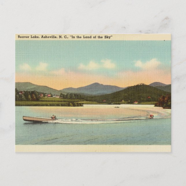 Vintage, Beaver Lake, Asheville, North Carolina Postcard (Front)