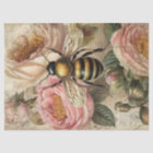 Vintage Bee and Pink Roses Decoupage