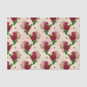Vintage Bee and Roses Tissue Paper
