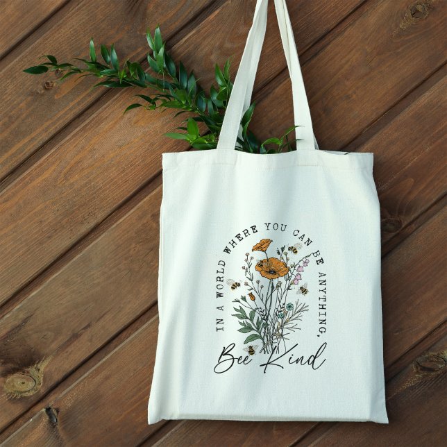 Vintage Bee and Wild Flowers  Tote Bag (Creator Uploaded)