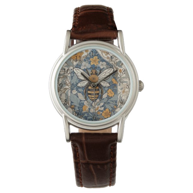 Vintage Bee and Wild Flowers Watch (Front)