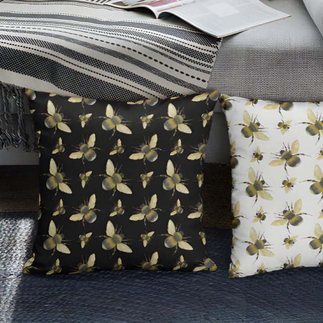 Vintage Bee Black Cushion (Creator Uploaded)