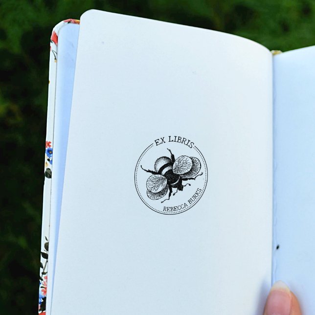 Vintage Bee Book Ex Libris  Rubber Stamp (Creator Uploaded)
