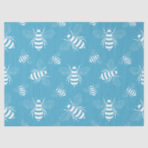 Vintage Bee Botanical Blue (2) Tissue Paper