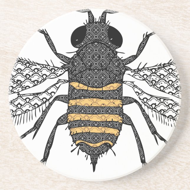 vintage bee coaster (Front)