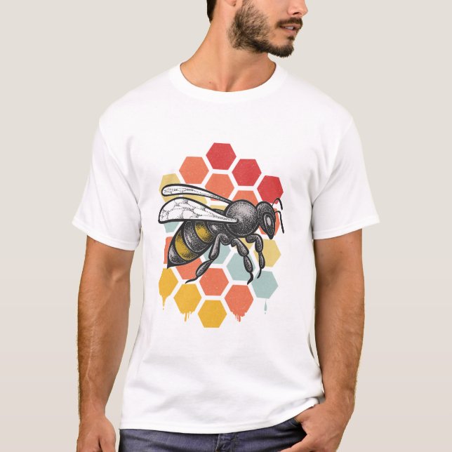 Vintage Bee Designs For Men T-Shirt (Front)