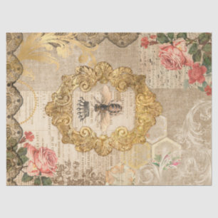 Vintage Bee Ephemera Decoupage Tissue Paper