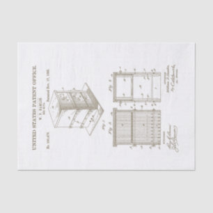 Vintage Bee Hive Patent Vintage Tissue Paper
