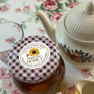 Vintage Bee Honey Label Hand Bottled Raw