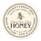 Vintage Bee Honey Label Hand Bottled Raw
