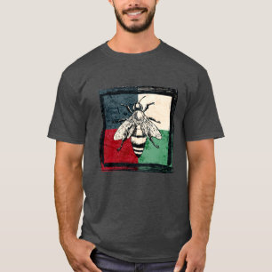 Vintage Bee Insect Colourful Illustration T-Shirt