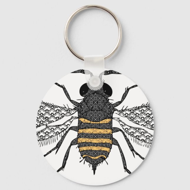 vintage bee key ring (Front)