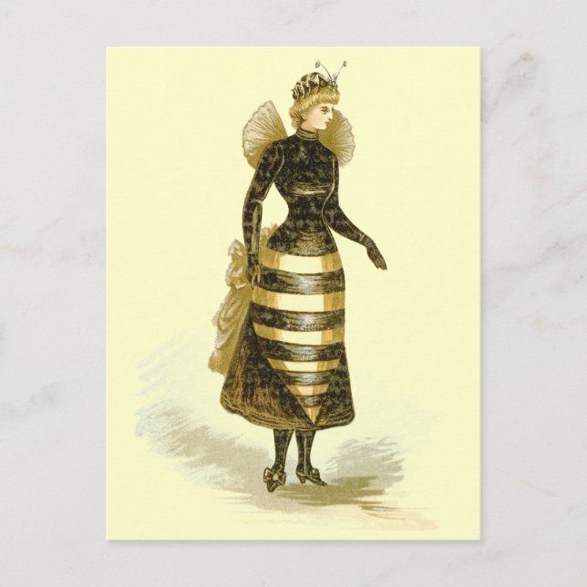 Vintage Bee Lady Postcard (Front)
