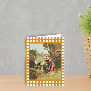 Vintage Bee Little Girl Honey Pot Card