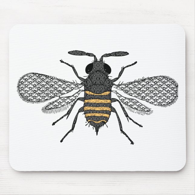 vintage bee mouse pad (Front)