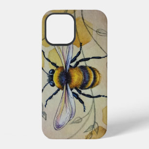 Vintage Bee No. 1 and Honeycomb Watercolor Art iPhone 12 Case