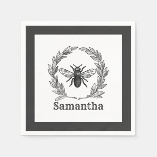 Vintage Bee Ornate Napkin