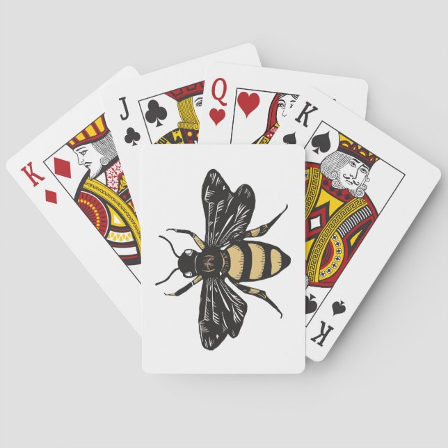 Vintage bee playing cards (Back)